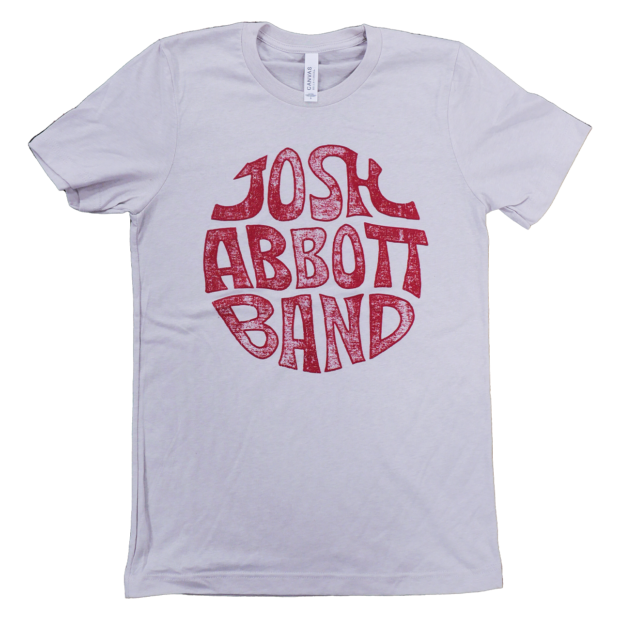 Light gray t-shirt with ’Josh Abbott Band’ printed in red circular text on the front.